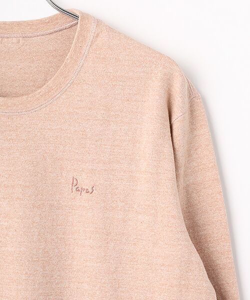 PAPAS / パパス Tシャツ | ラフィ吊り天竺 Papasロゴ クルーネック長袖Tシャツ | 詳細3