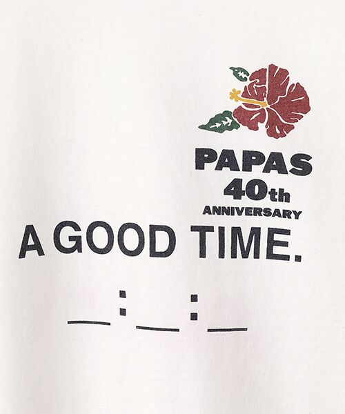 PAPAS / パパス Tシャツ | 40/2度詰天竺(反毛) トライアスロンモチーフ 長袖Tシャツ | 詳細7