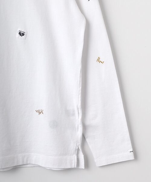 PAPAS / パパス Tシャツ | マイルド天竺 モチーフ刺繍&ネーム 長袖Tシャツ | 詳細3