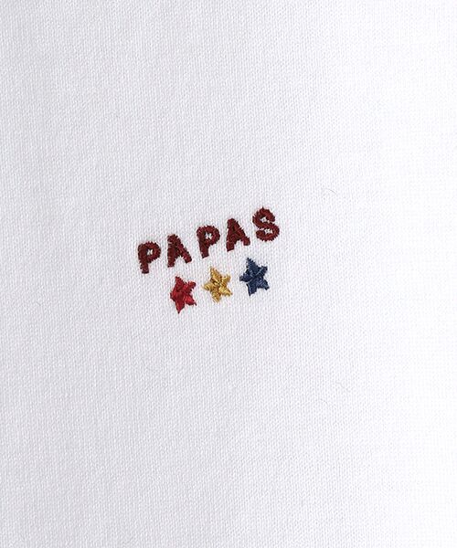 PAPAS / パパス Tシャツ | マイルド天竺 モチーフ刺繍&ネーム 長袖Tシャツ | 詳細4