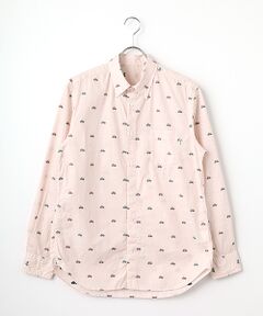 PAPAS / パパス シャツ・ブラウス | コットンポプリン カットジャガード 自転車柄 シャツ