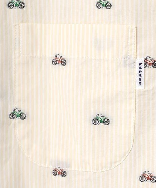 PAPAS / パパス シャツ・ブラウス | コットンポプリン カットジャガード 自転車柄 シャツ | 詳細1
