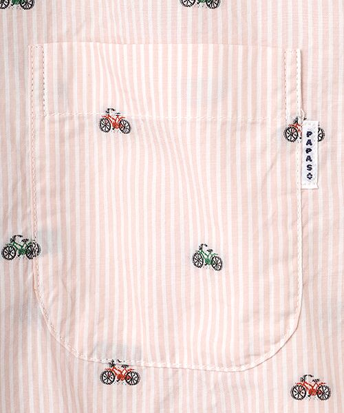 PAPAS / パパス シャツ・ブラウス | コットンポプリン カットジャガード 自転車柄 シャツ | 詳細2