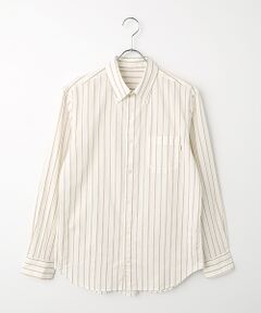 PAPAS / パパス シャツ・ブラウス | 平織コードストライプ ボタンダウンシャツ