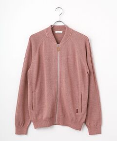 PAPAS / パパス ブルゾン | リネン/ポリエステル リブ衿ニットブルゾン