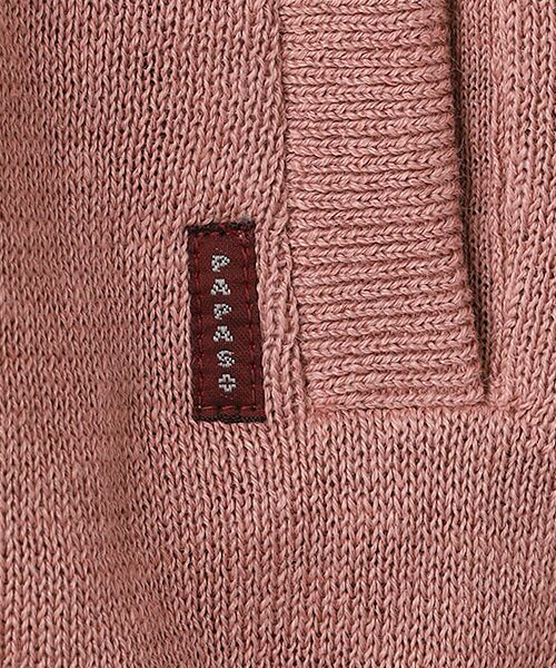 PAPAS / パパス ブルゾン | リネン/ポリエステル リブ衿ニットブルゾン | 詳細1