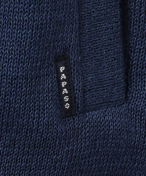 PAPAS / パパス ブルゾン | リネン/ポリエステル リブ衿ニットブルゾン | 詳細6