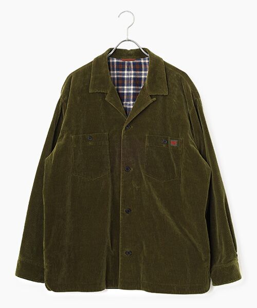 PAPAS / パパス ブルゾン | コットン/カシミヤ混ストレッチ 中コールブルゾン（カーキ）