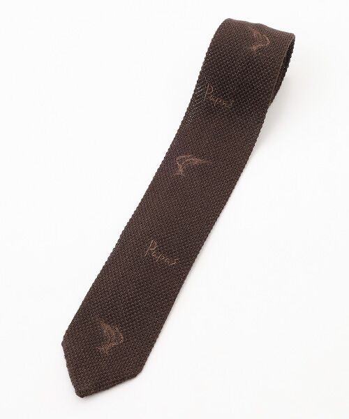 PAPAS / パパス ネクタイ | <TOSCO>ラミートップMISTYラミー ニットタイ（ブラウン）