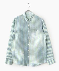 PAPAS / パパス シャツ・ブラウス | リネン平織 ギンガムチェックシャツ