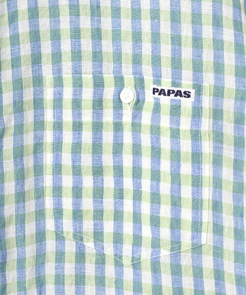 PAPAS / パパス シャツ・ブラウス | リネン平織 ギンガムチェックシャツ | 詳細5