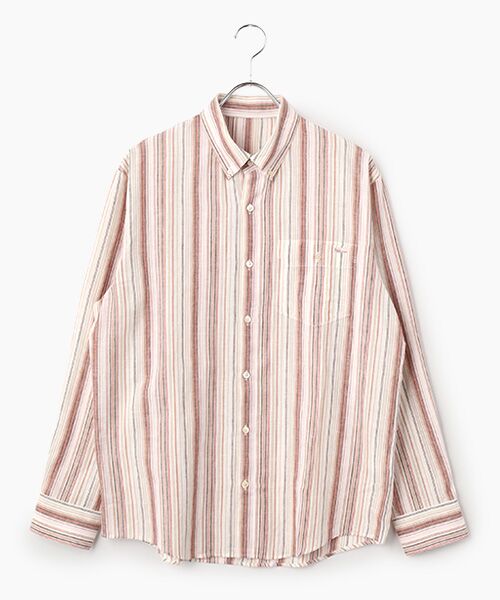 PAPAS / パパス シャツ・ブラウス | モンサンミッシェル マルチストライプシャツ（レンガ系）