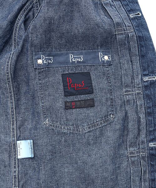 PAPAS / パパス ブルゾン | 10ozリネンデニム ショート丈ブルゾン | 詳細5