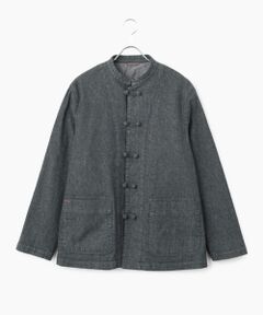 PAPAS / パパス ブルゾン | モンサンミッシェルデニムストレッチ チャイナブルゾン