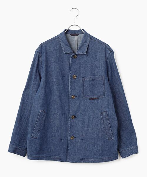 PAPAS / パパス ブルゾン | モンサンミッシェルデニムストレッチ カバーオール（インディゴ）