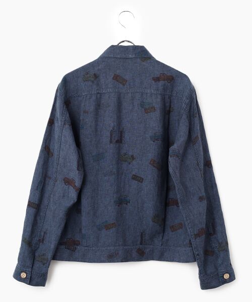 PAPAS / パパス ブルゾン | リネンプリント ピックアップトラック ショート丈ブルゾン | 詳細1
