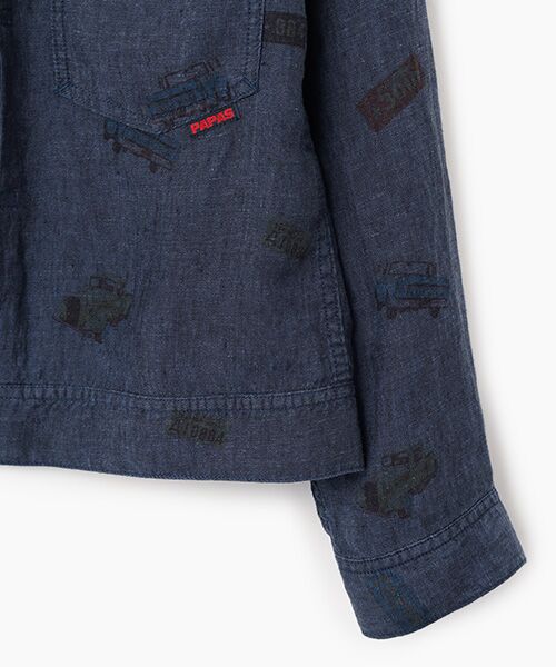 PAPAS / パパス ブルゾン | リネンプリント ピックアップトラック ショート丈ブルゾン | 詳細3