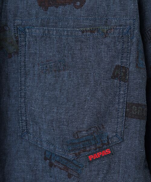PAPAS / パパス ブルゾン | リネンプリント ピックアップトラック ショート丈ブルゾン | 詳細5