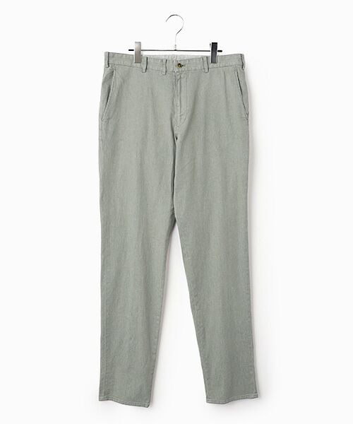 PAPAS / パパス デニムパンツ | モンサンミッシェルデニムストレッチ ノータックパンツ（カーキ）