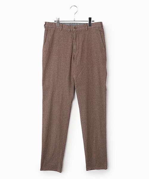 PAPAS / パパス デニムパンツ | モンサンミッシェルデニムストレッチ ノータックパンツ（ブラウン）