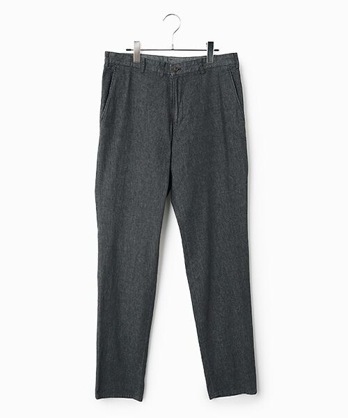 PAPAS / パパス デニムパンツ | モンサンミッシェルデニムストレッチ ノータックパンツ（チャコール）