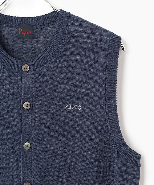 PAPAS / パパス ベスト | ユーロリネンウォッシャブル天竺10G ベスト | 詳細4