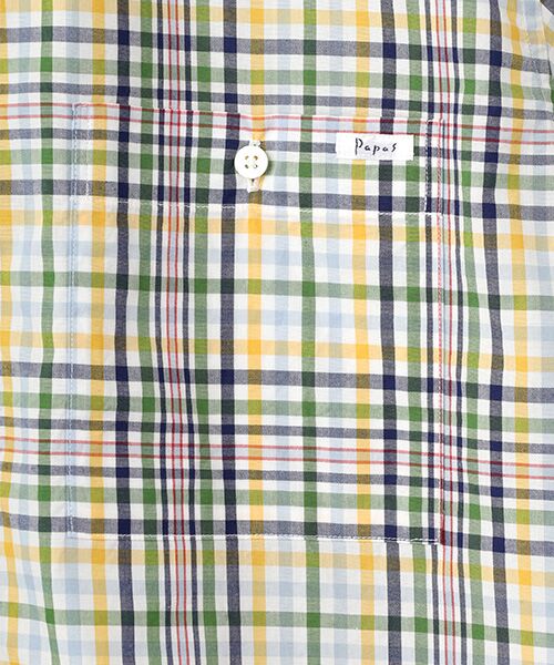 PAPAS / パパス シャツ・ブラウス | コットンローンチェック 半袖シャツ | 詳細4