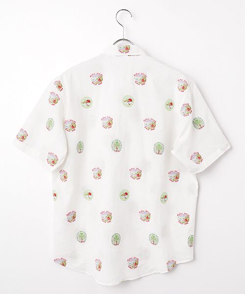 PAPAS / パパス シャツ・ブラウス | Papas40周年記念 コットン/リネンカットジャガード 半袖シャツ | 詳細1