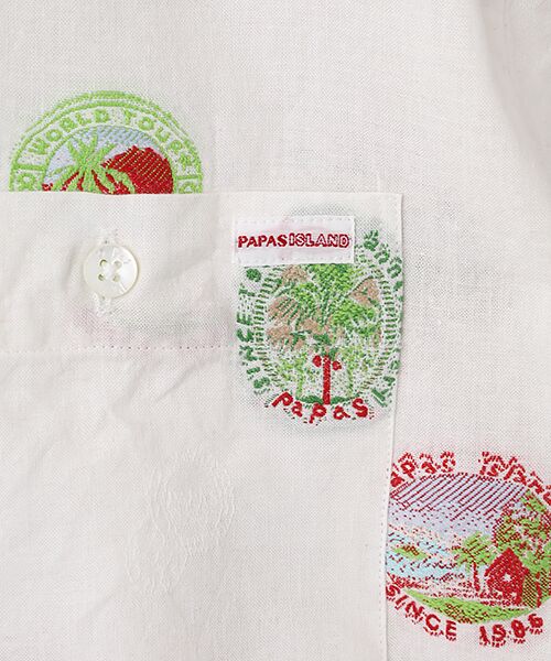 PAPAS / パパス シャツ・ブラウス | Papas40周年記念 コットン/リネンカットジャガード 半袖シャツ | 詳細3