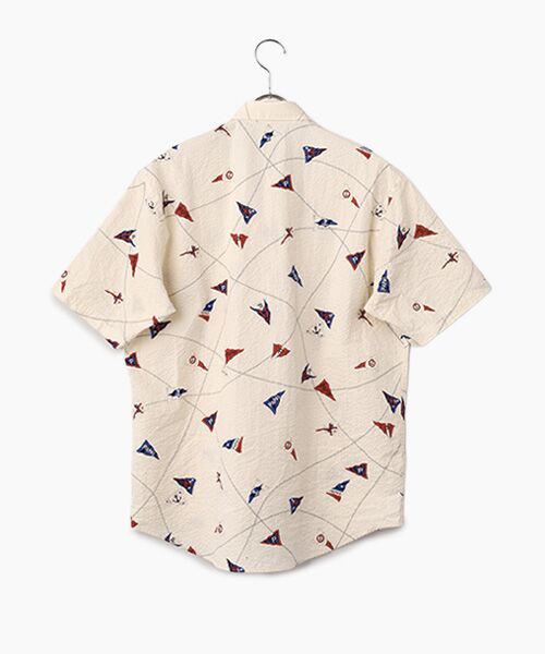 PAPAS / パパス シャツ・ブラウス | コットンサッカープリント 半袖シャツ | 詳細1