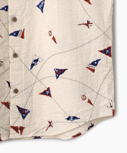 PAPAS / パパス シャツ・ブラウス | コットンサッカープリント 半袖シャツ | 詳細3