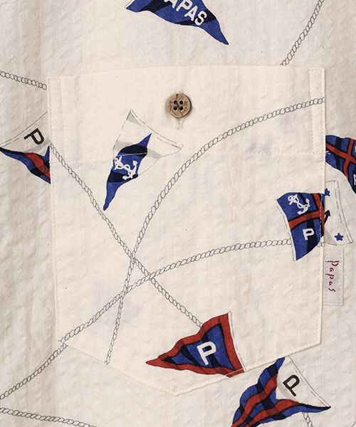 PAPAS / パパス シャツ・ブラウス | コットンサッカープリント 半袖シャツ | 詳細4