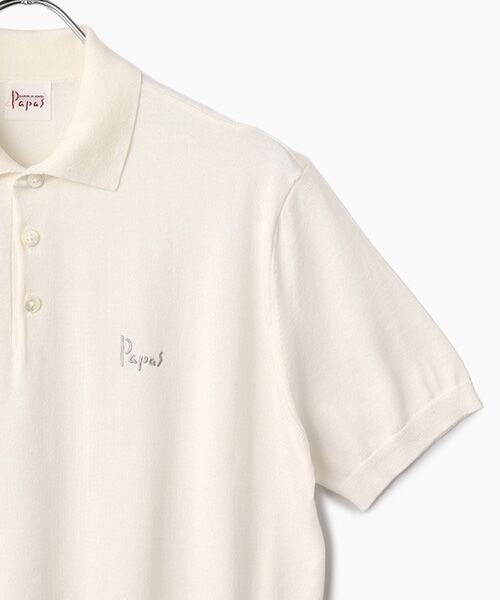 PAPAS / パパス ポロシャツ | コットン天竺 14G 半袖ニットポロシャツ | 詳細2