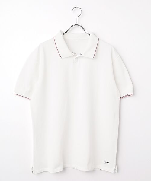 PAPAS / パパス ポロシャツ | 40/2鹿の子 スキッパーポロシャツ（シロ）