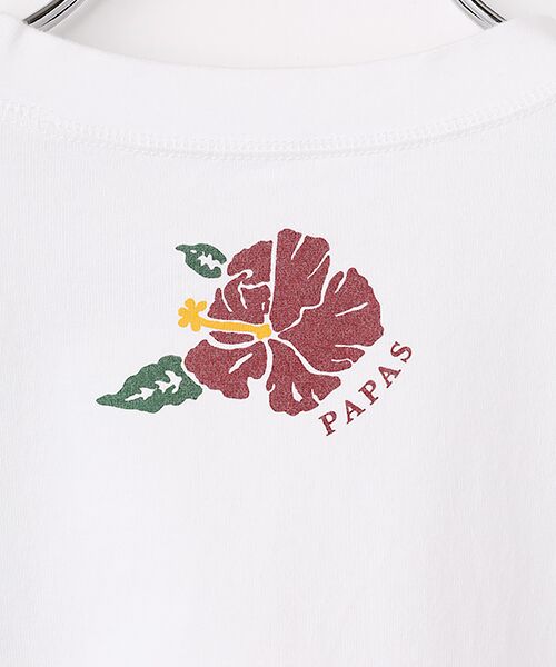 PAPAS / パパス Tシャツ | 40/2天竺 ハワイアンプリント 半袖Tシャツ | 詳細4