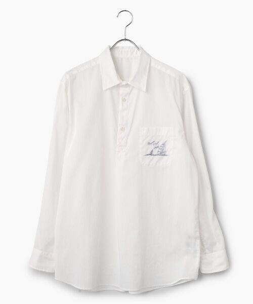 PAPAS / パパス シャツ・ブラウス | ポリエステル/麻 プルオーバーシャツ（シロ）
