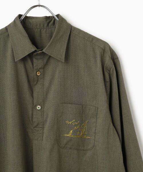 PAPAS / パパス シャツ・ブラウス | ポリエステル/麻 プルオーバーシャツ | 詳細3