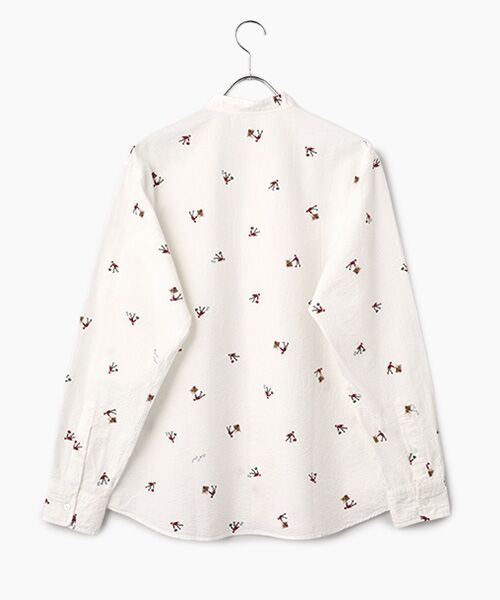 PAPAS / パパス シャツ・ブラウス | テンセルサッカープリント ポーター スタンドカラーシャツ | 詳細1