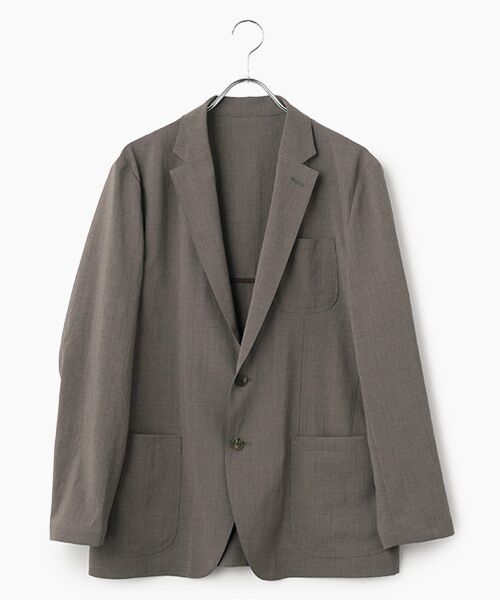 PAPAS / パパス テーラードジャケット | ポリエステルストレッチクロス ポケッタブル ジャケット（モカ）