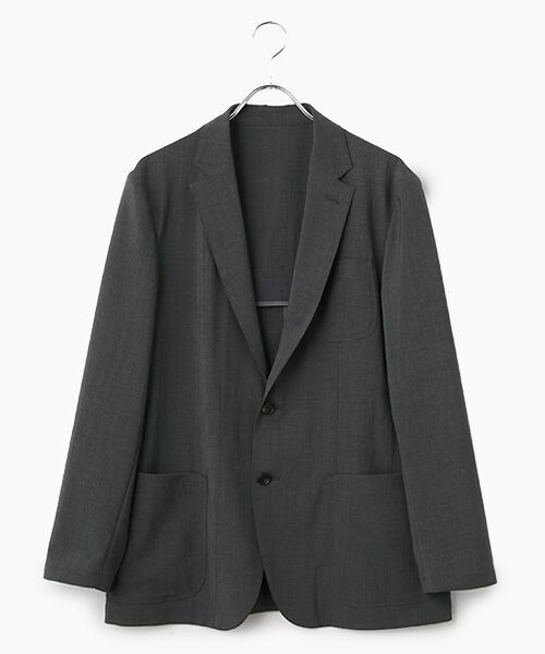 PAPAS / パパス テーラードジャケット | ポリエステルストレッチクロス ポケッタブル ジャケット（チャコール）