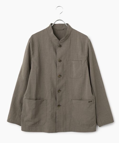 PAPAS / パパス ブルゾン | ポリエステルストレッチクロス スタンドカラーブルゾン（モカ）