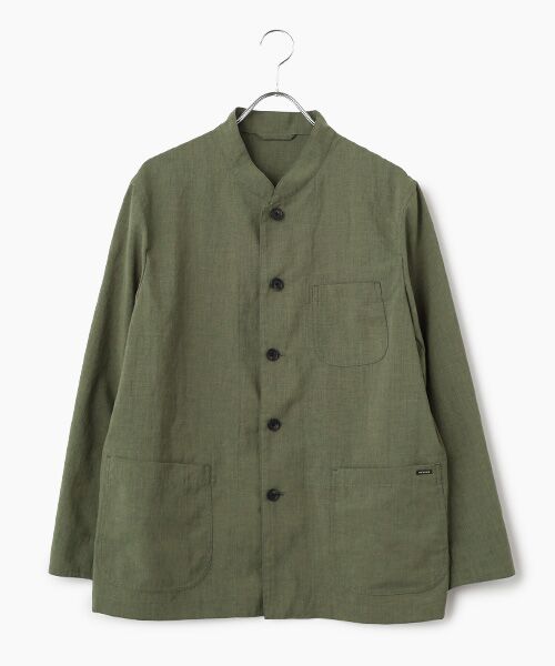 PAPAS / パパス ブルゾン | ポリエステルストレッチクロス スタンドカラーブルゾン（ライトカーキ）