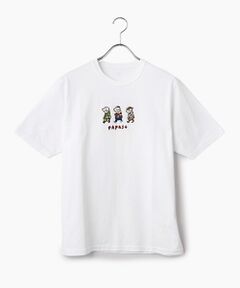 PAPAS / パパス Tシャツ | 40/2CLASSIC天竺 ドッグモチーフ プリントTシャツ
