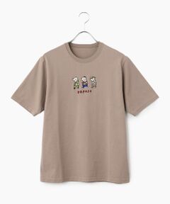 PAPAS / パパス Tシャツ | 40/2CLASSIC天竺 ドッグモチーフ プリントTシャツ
