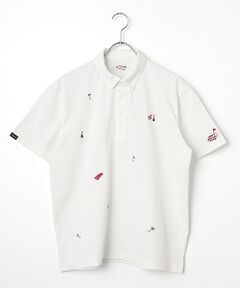 PAPAS / パパス ポロシャツ | クアトロセブン鹿の子 飛び柄刺繍 ポロシャツ