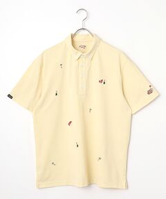 PAPAS / パパス ポロシャツ | クアトロセブン鹿の子 飛び柄刺繍 ポロシャツ