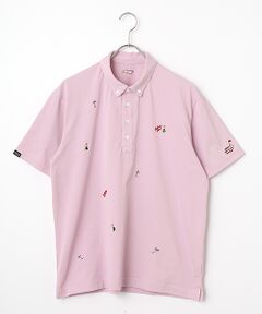 PAPAS / パパス ポロシャツ | クアトロセブン鹿の子 飛び柄刺繍 ポロシャツ