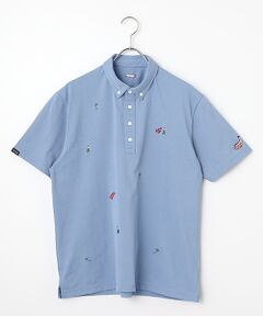 PAPAS / パパス ポロシャツ | クアトロセブン鹿の子 飛び柄刺繍 ポロシャツ