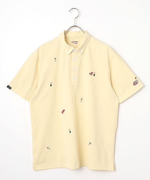 PAPAS / パパス ポロシャツ | クアトロセブン鹿の子 飛び柄刺繍 ポロシャツ（クリーム）