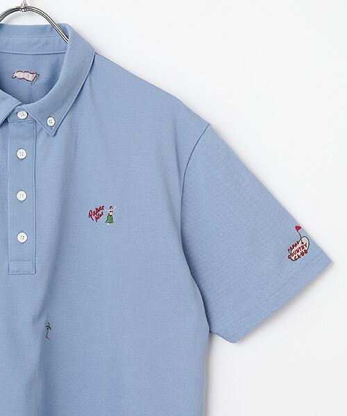 PAPAS / パパス ポロシャツ | クアトロセブン鹿の子 飛び柄刺繍 ポロシャツ | 詳細5